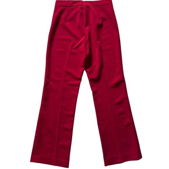 Red Pantsuit Set Sz M Wide Leg Work Office Chic Business Casual Suit - Picture 5 of 8